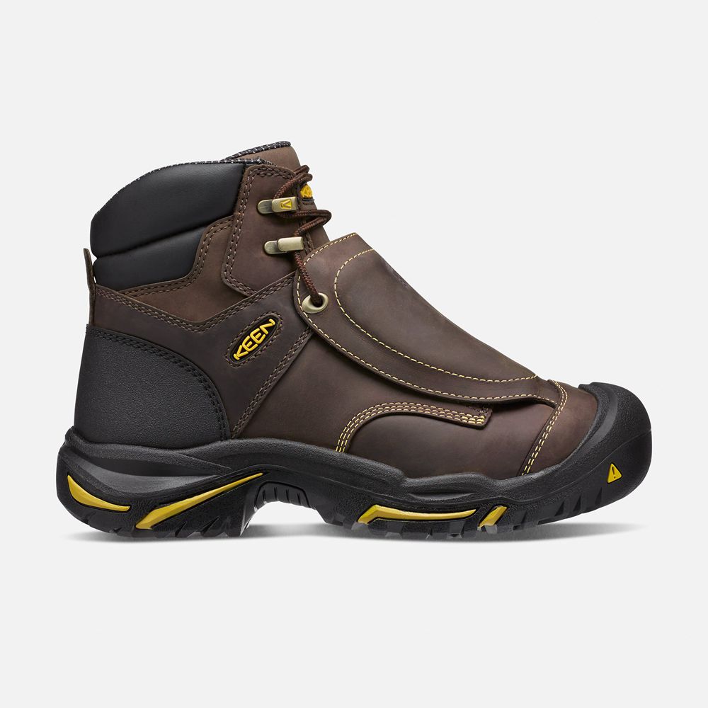 Keen Trekking Bot Erkek Kahverengi - Mt Vernon 6" Met (Steel Toe) - Türkiye MQTF50196